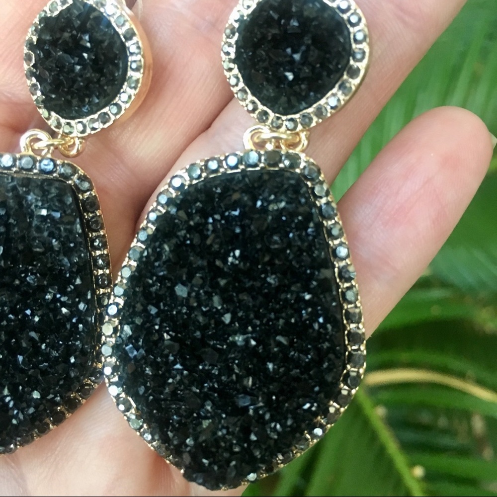 Anthro Druzy Quartz Earrings - Picture 3 of 5
